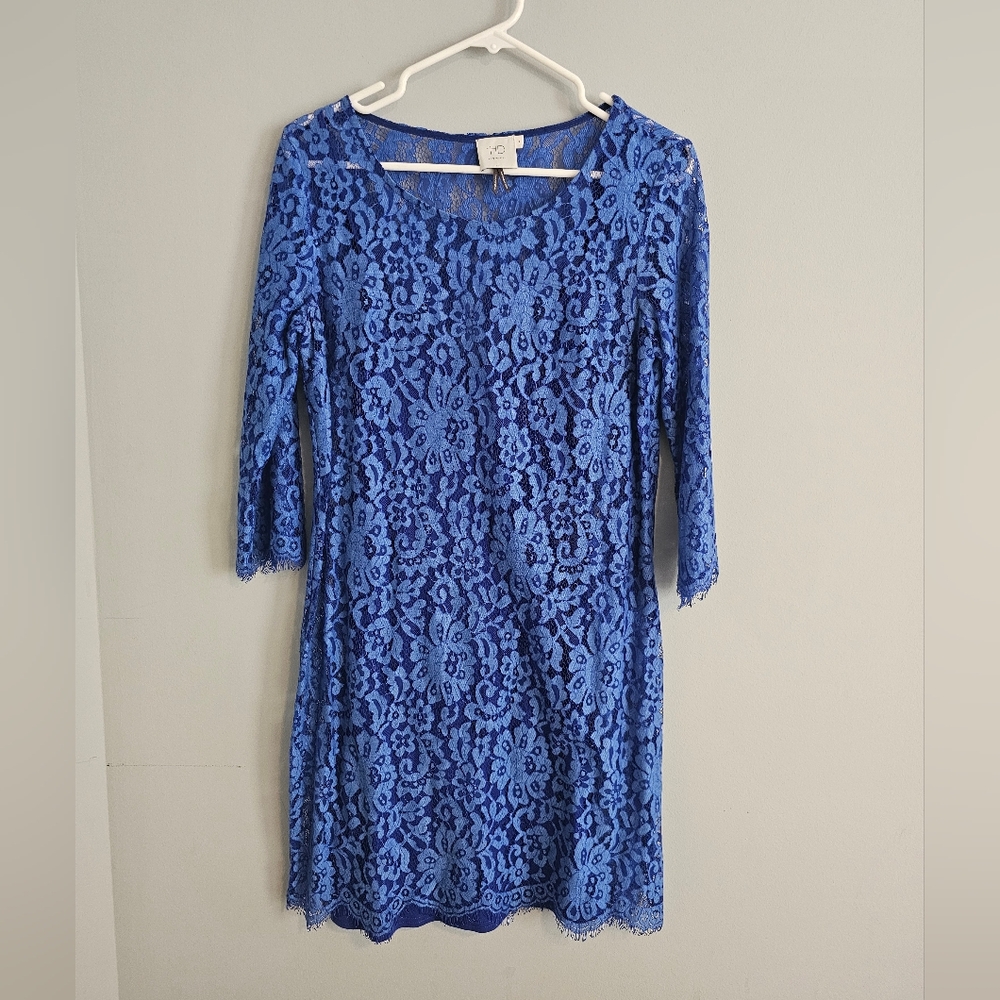 Anthropologie Blue Lace Dress | Medium